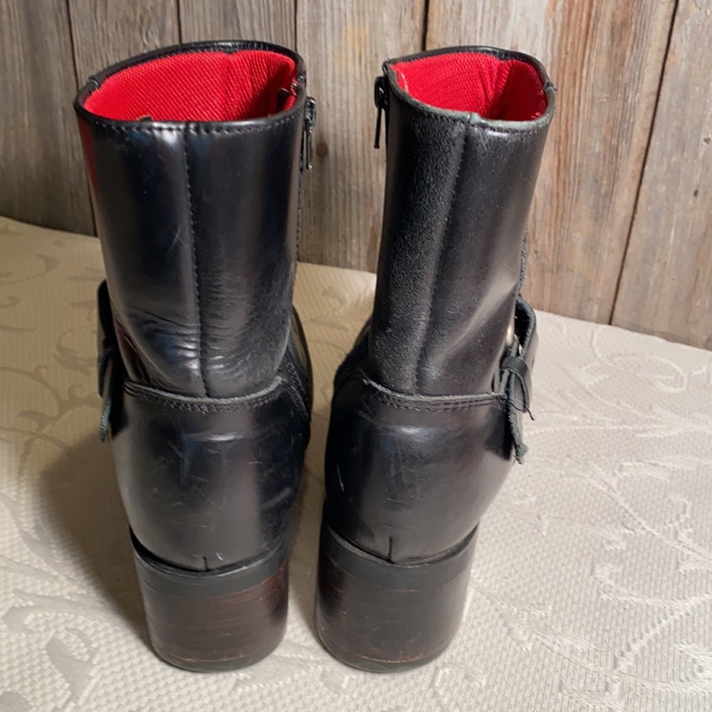 Durango black Moto motorcycle zip ankle boots - Picture 4 of 6